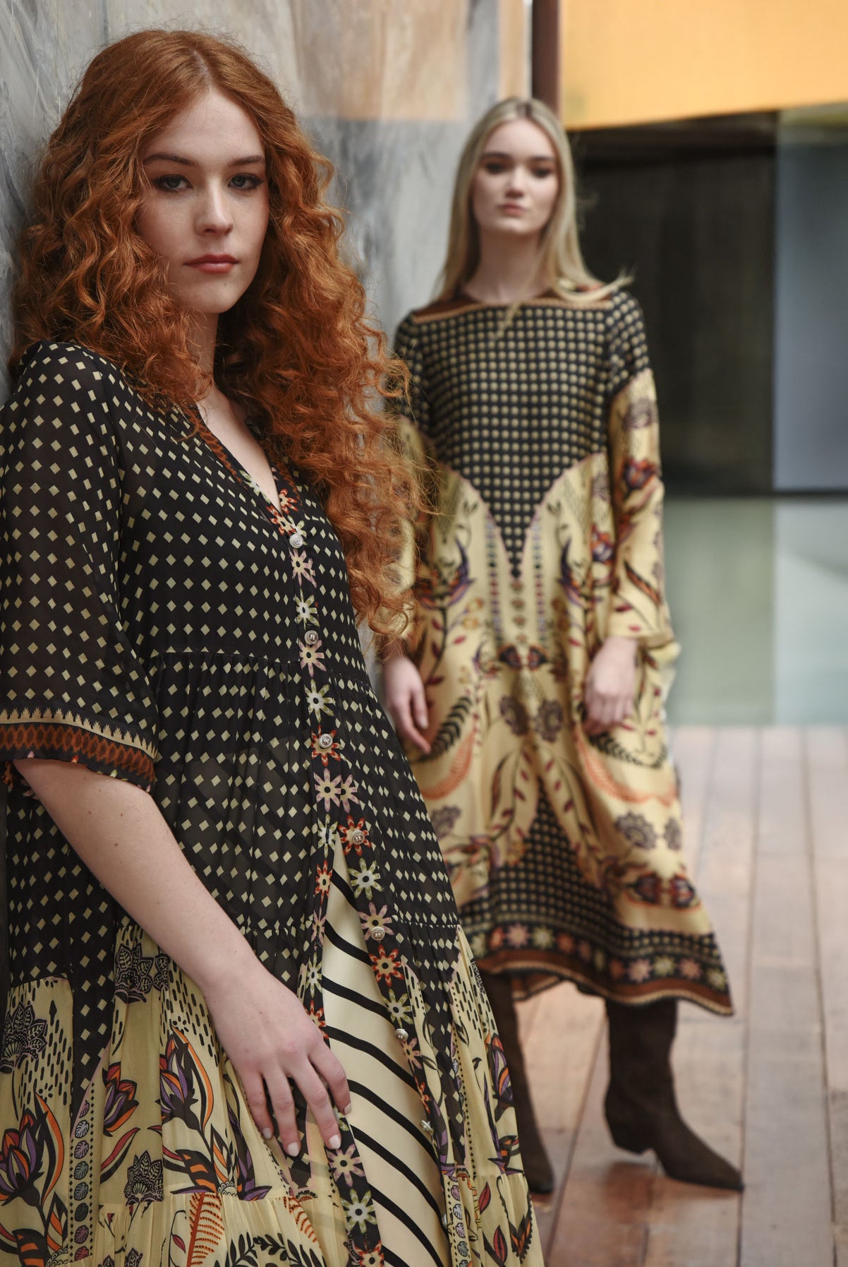 CURATE High and Rising Dress - Border Spot - Magpie Style