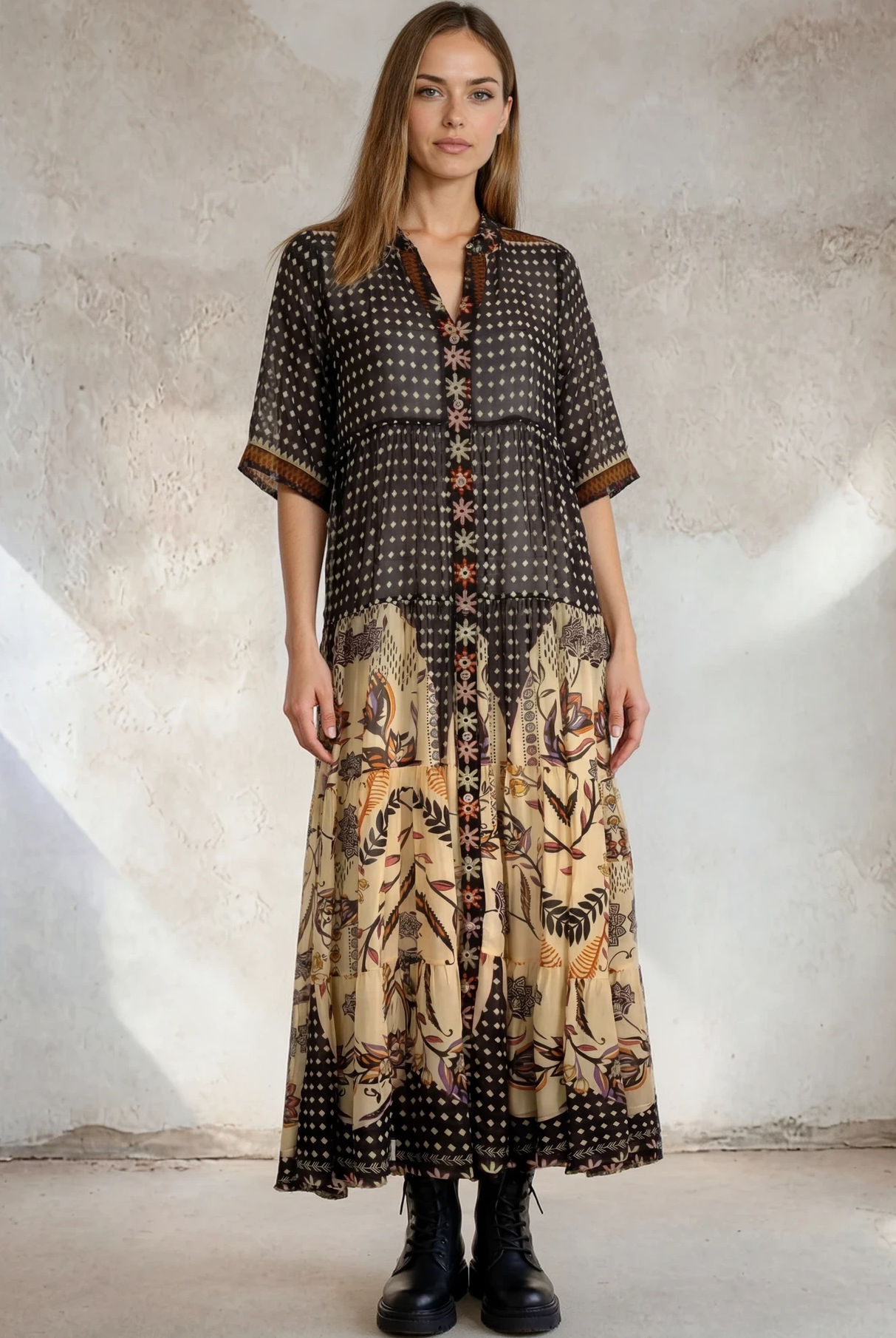 CURATE High and Rising Dress - Border Spot - Magpie Style