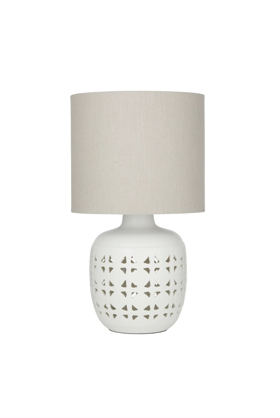 Lattice Ceramic Table Lamp - Soft White - Magpie Style