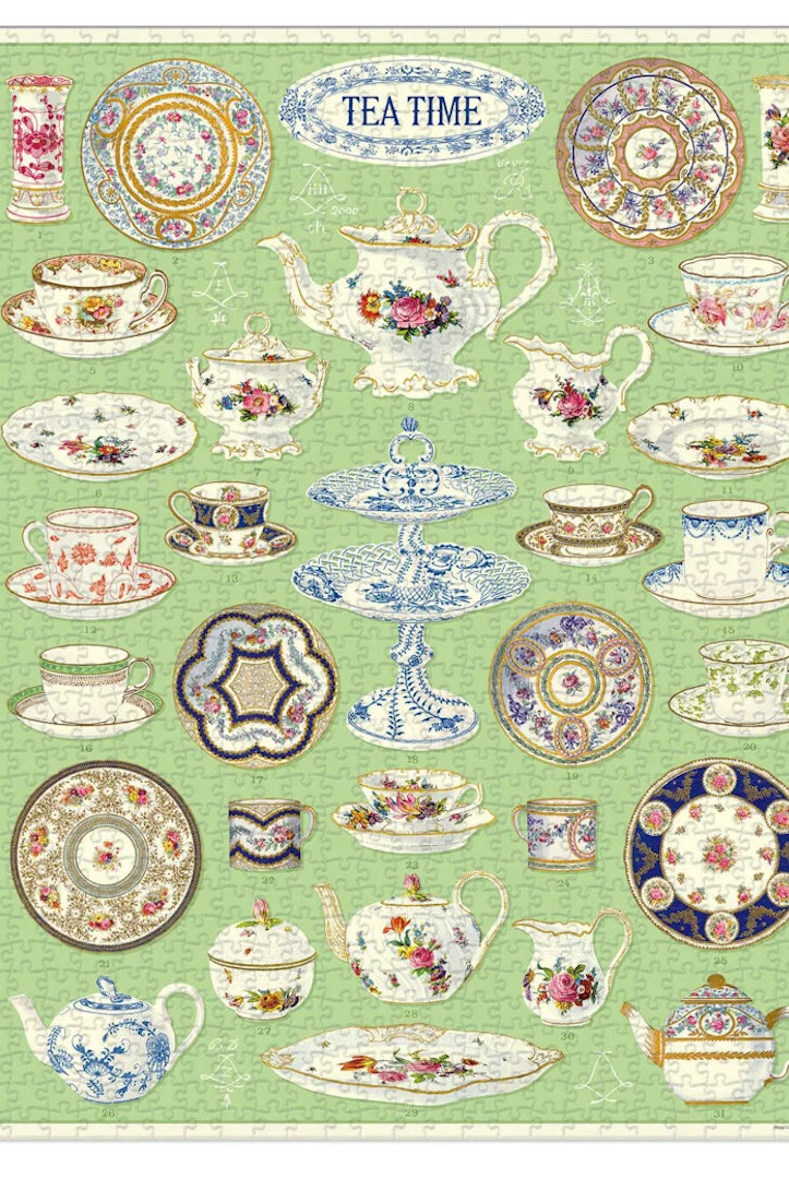 Cavallini & Co - Tea Time 1000 Piece Puzzle - Magpie Style