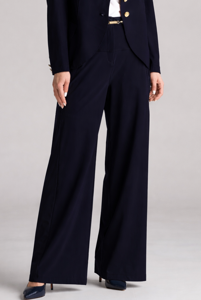 PAULA RYAN Wide Leg Pant - Navy - Paula Ryan