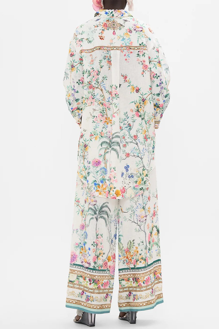 CAMILLA - Shirt Tunic with Side Buttons - Plumes and Parterres - Magpie Style