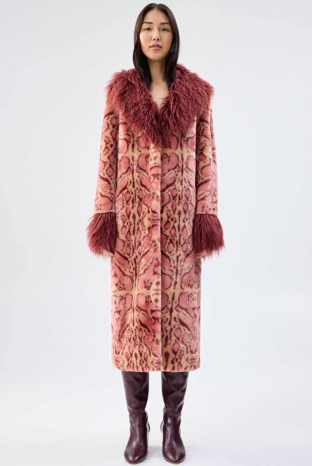 UNREAL FUR Cuvee Rose Coat - Rouge - Magpie Style