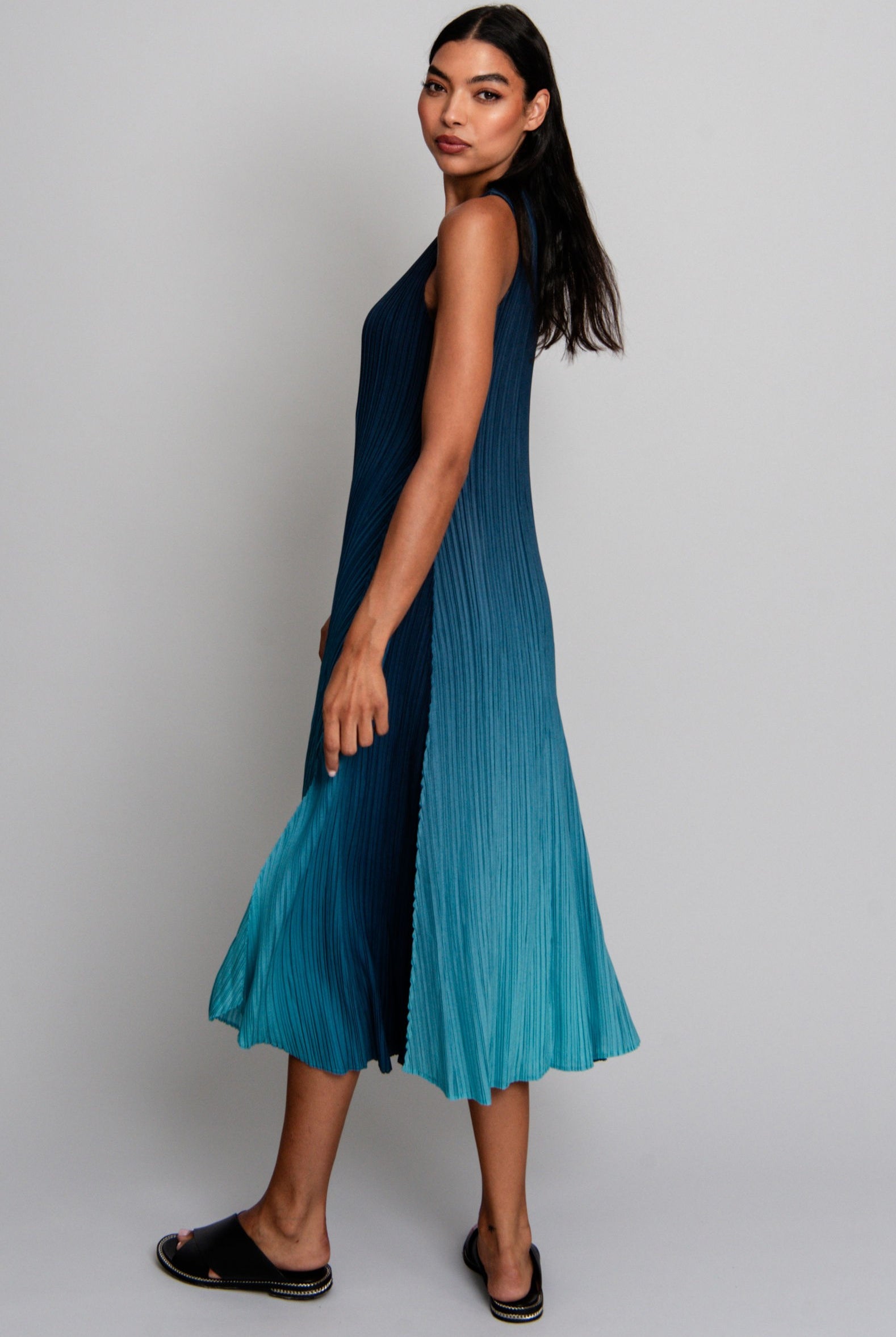 ALQUEMA Long Estrella Dress - Twilight Blue to Peacock - Magpie Style