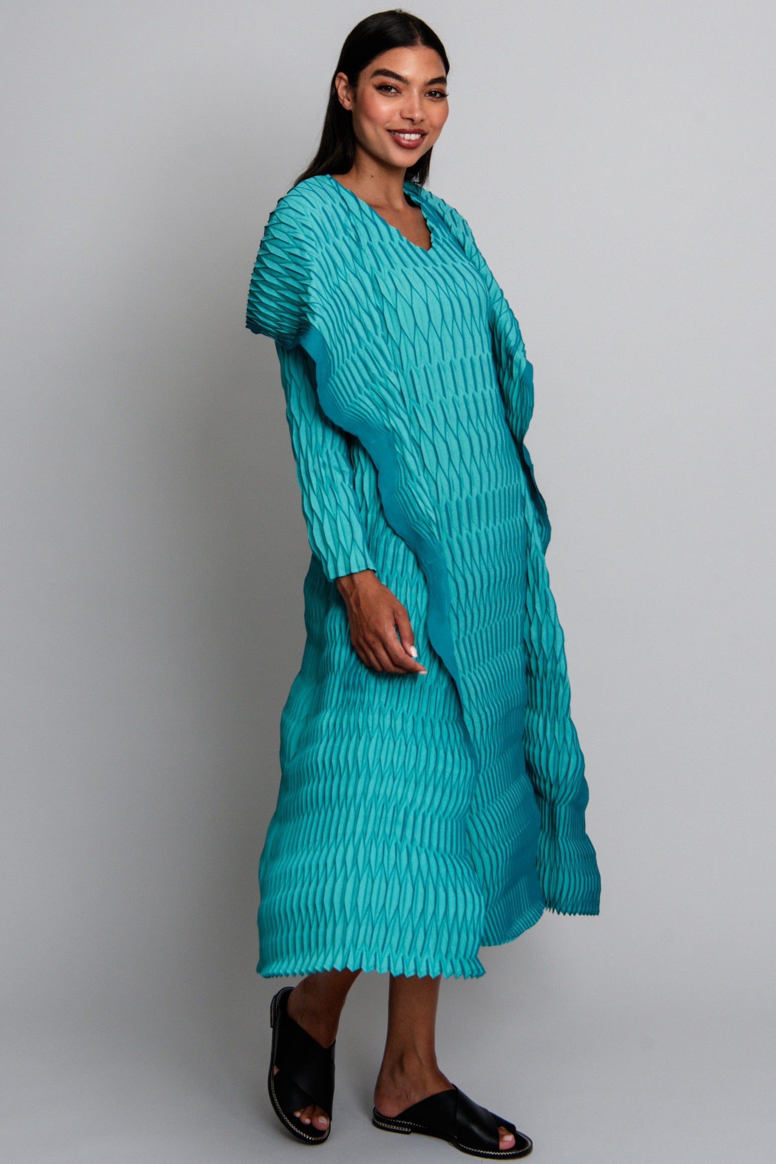 ALQUEMA Lantern Coat - Aqua Teal - Magpie Style