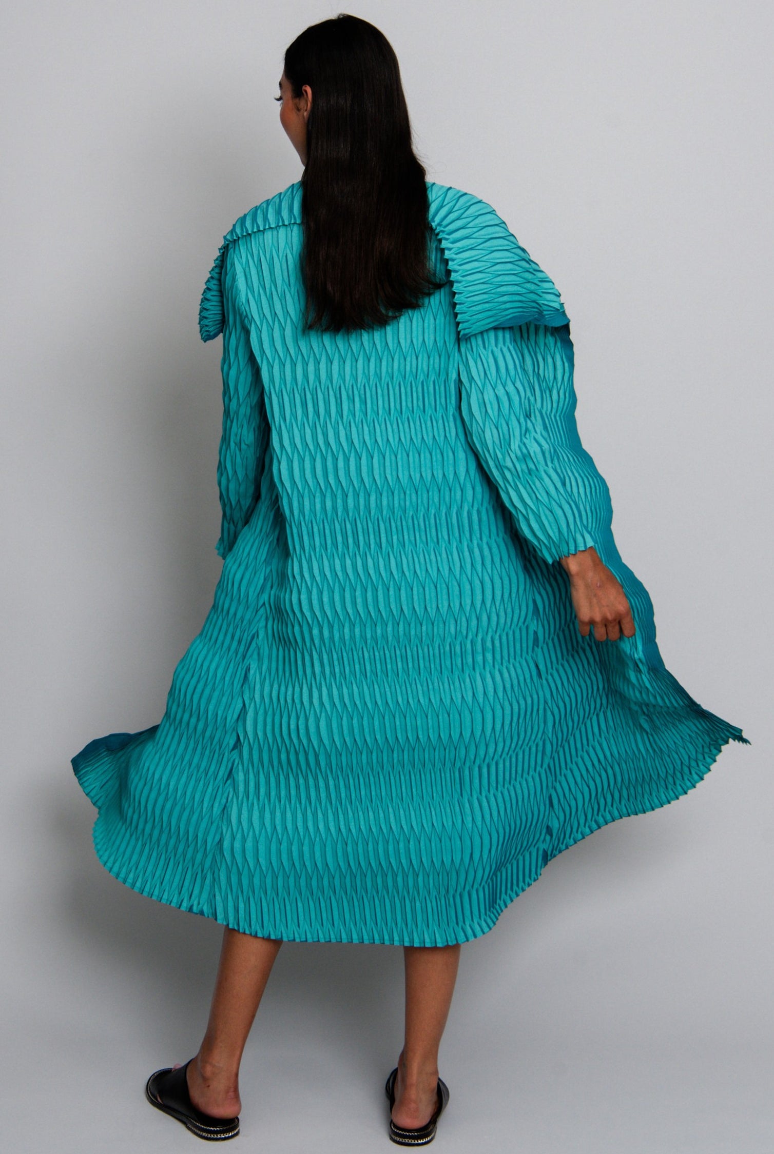 ALQUEMA Lantern Coat - Aqua Teal - Magpie Style