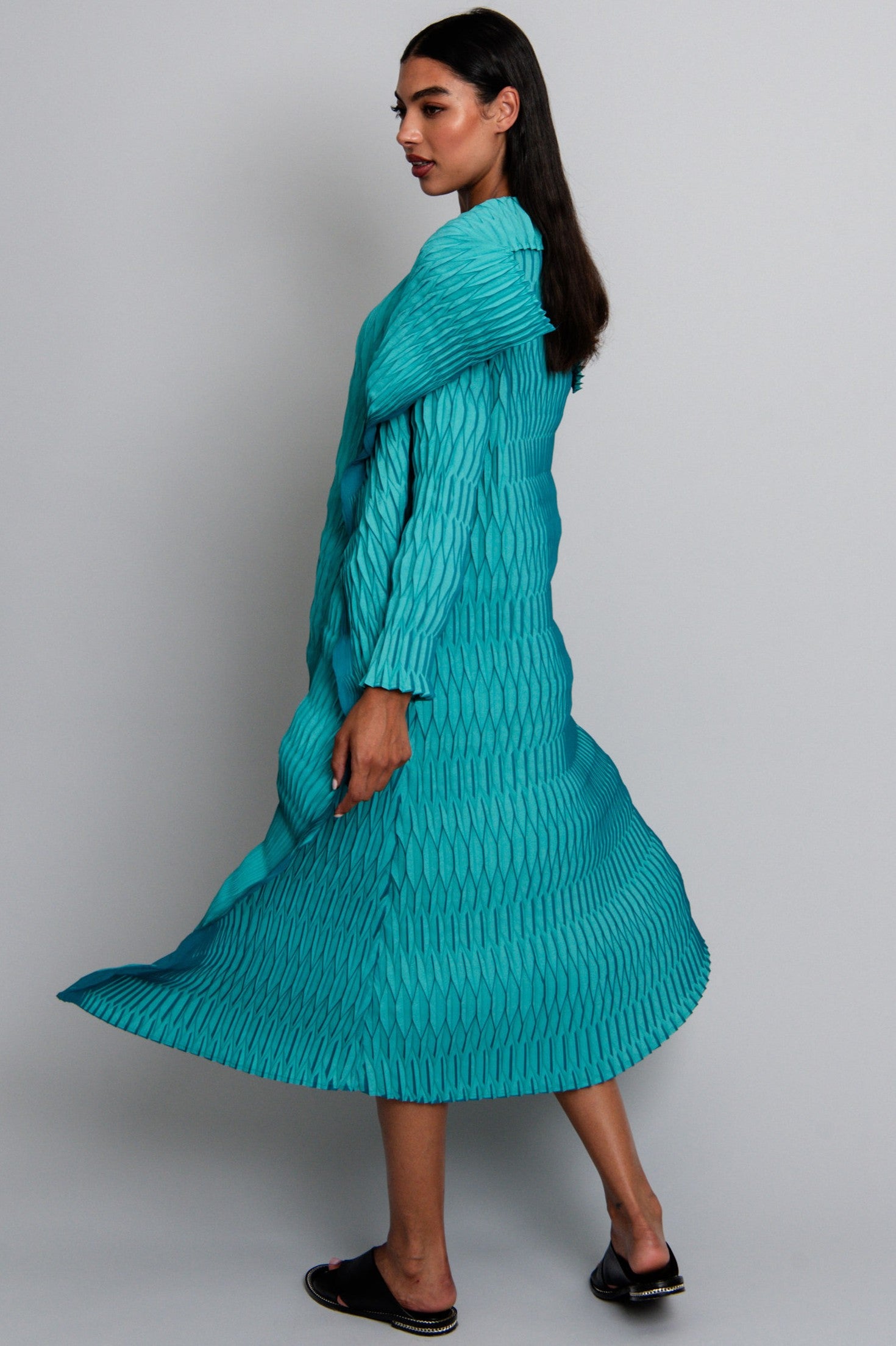 ALQUEMA Lantern Coat - Aqua Teal - Magpie Style