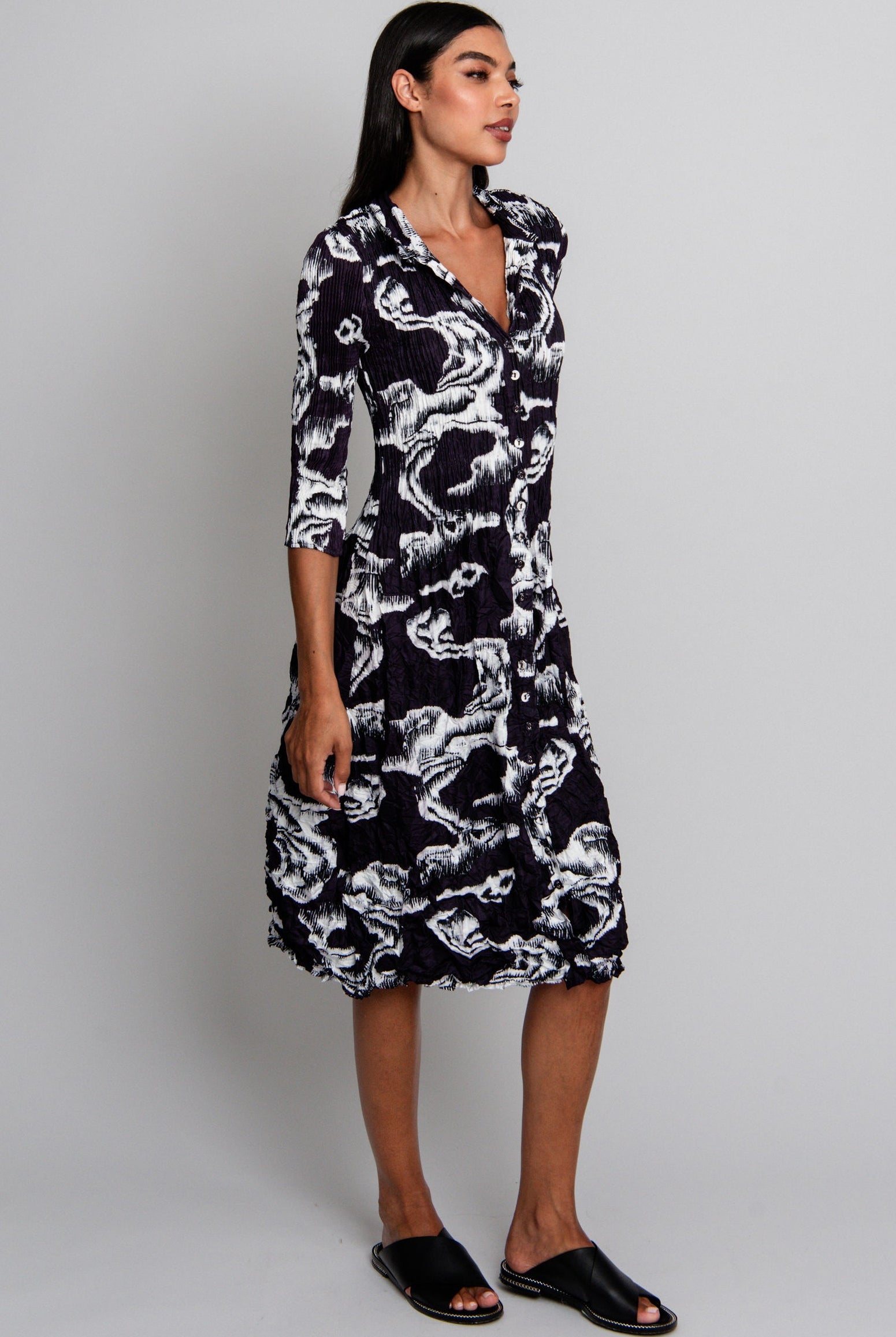 ALQUEMA Nehru Coat Dress - Storm - Magpie Style
