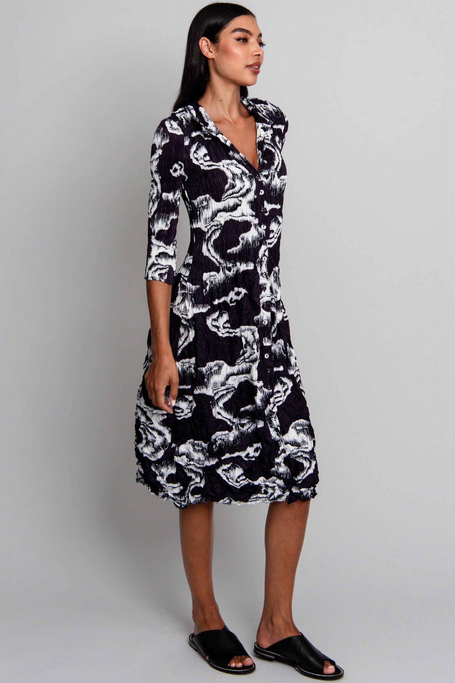 ALQUEMA Nehru Coat Dress - Storm - Magpie Style