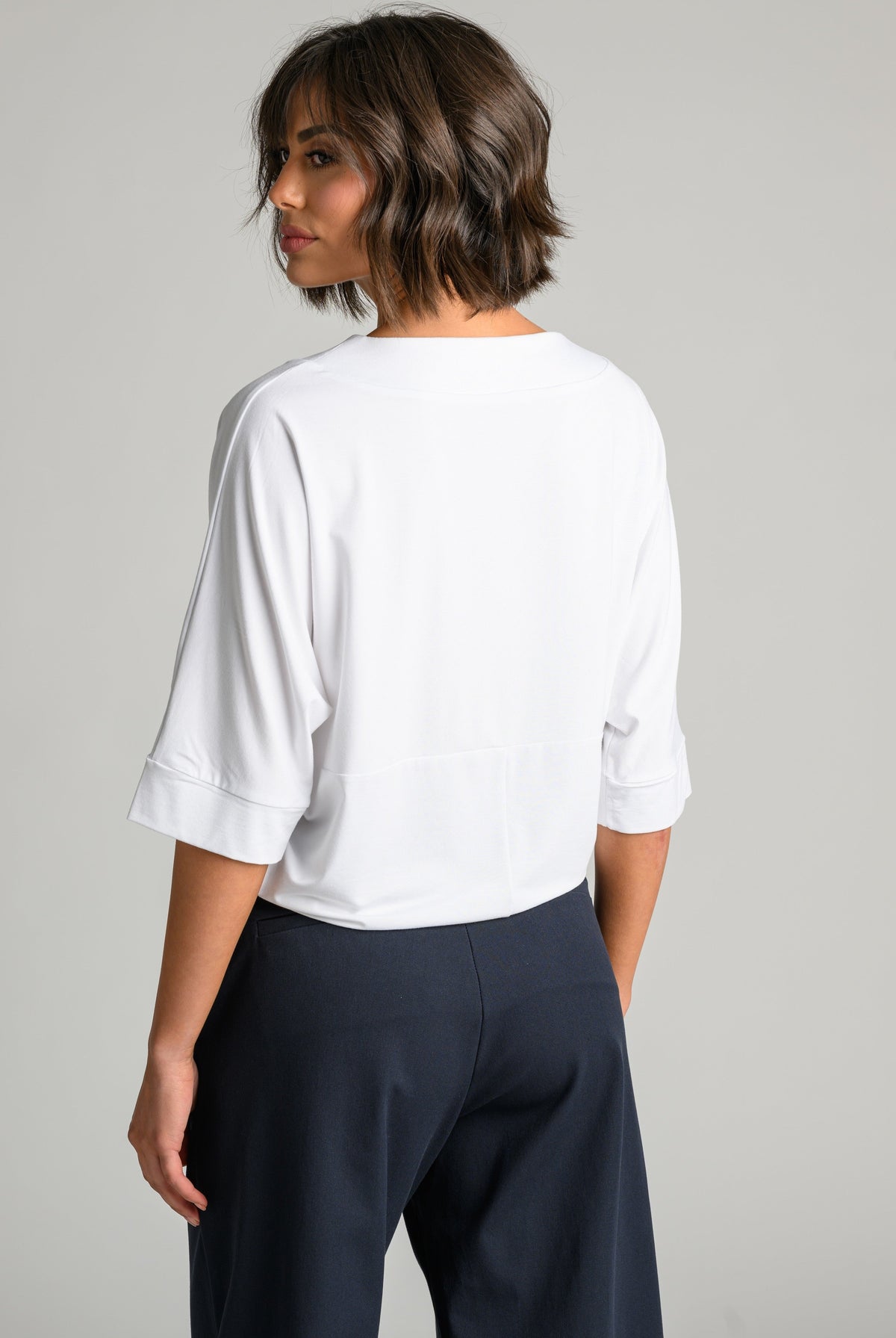 PAULA RYAN V Neck Cloud Top - White EcoVero - Paula Ryan