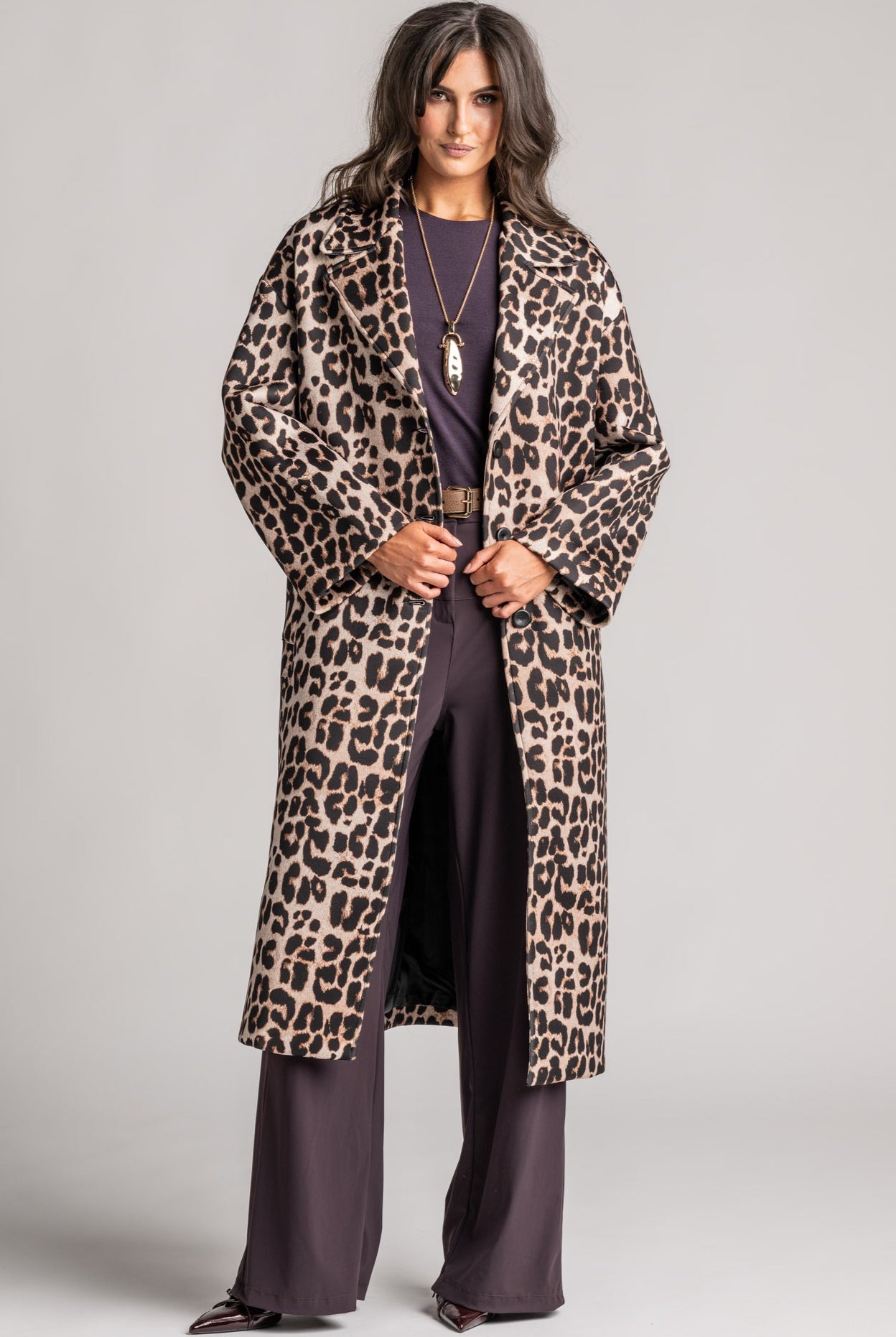 LAUREN VIDAL Pharell Wild Long Leopard Coat - Magpie Style