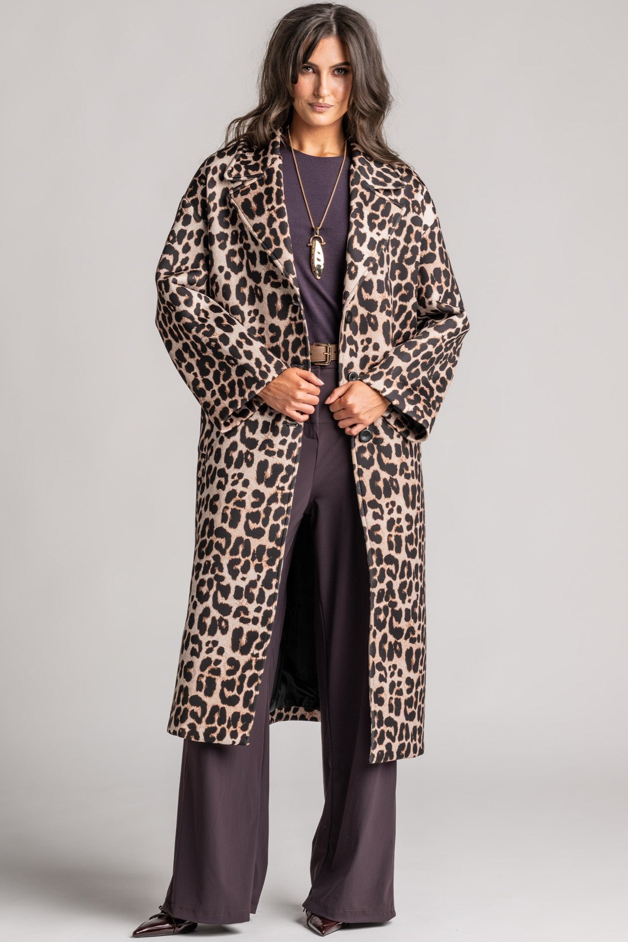LAUREN VIDAL Pharell Wild Long Leopard Coat - Magpie Style