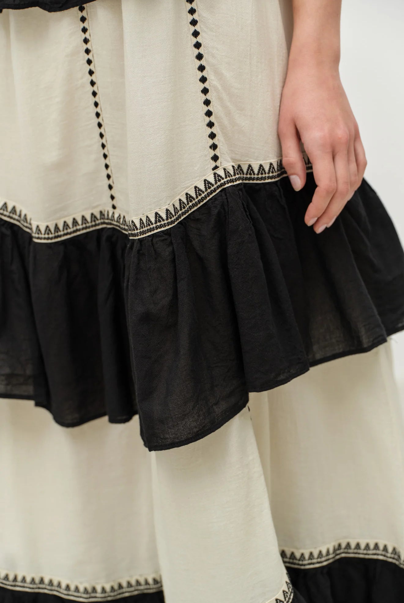 DEVOTION TWINS Kleio Long Dress - Black/Off White - Magpie Style