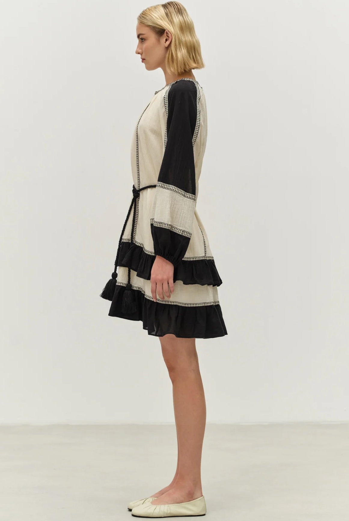 DEVOTION TWINS Emphasis Short Dress - Black/Off White - Magpie Style