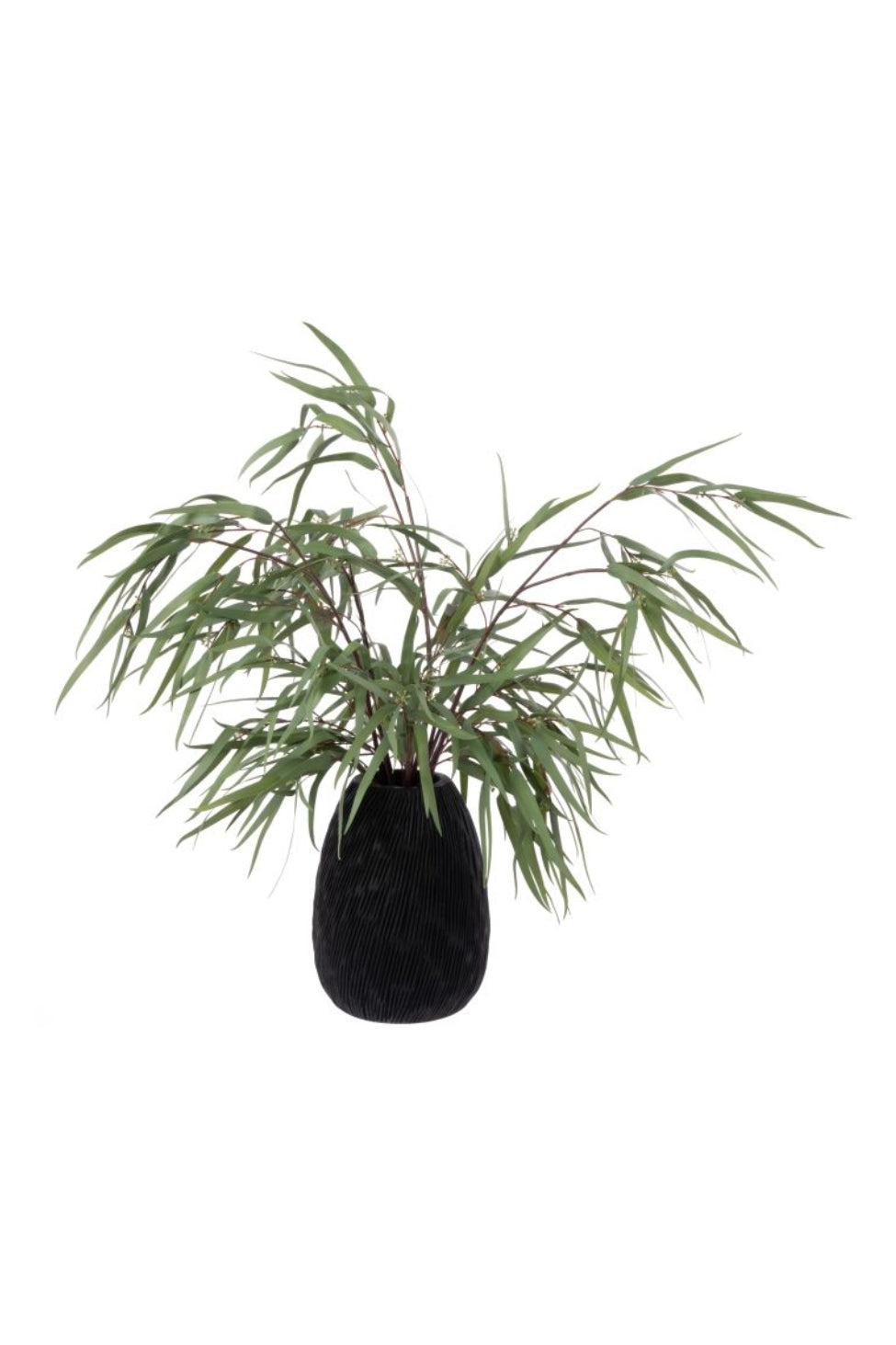 Artificial Eucalyptus Spray Pot - Charcoal Vase - Magpie Style