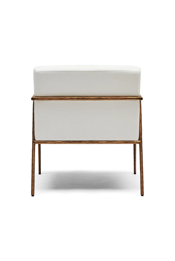 Mila Chair with Arms Powder White & Gold - Magpie Style