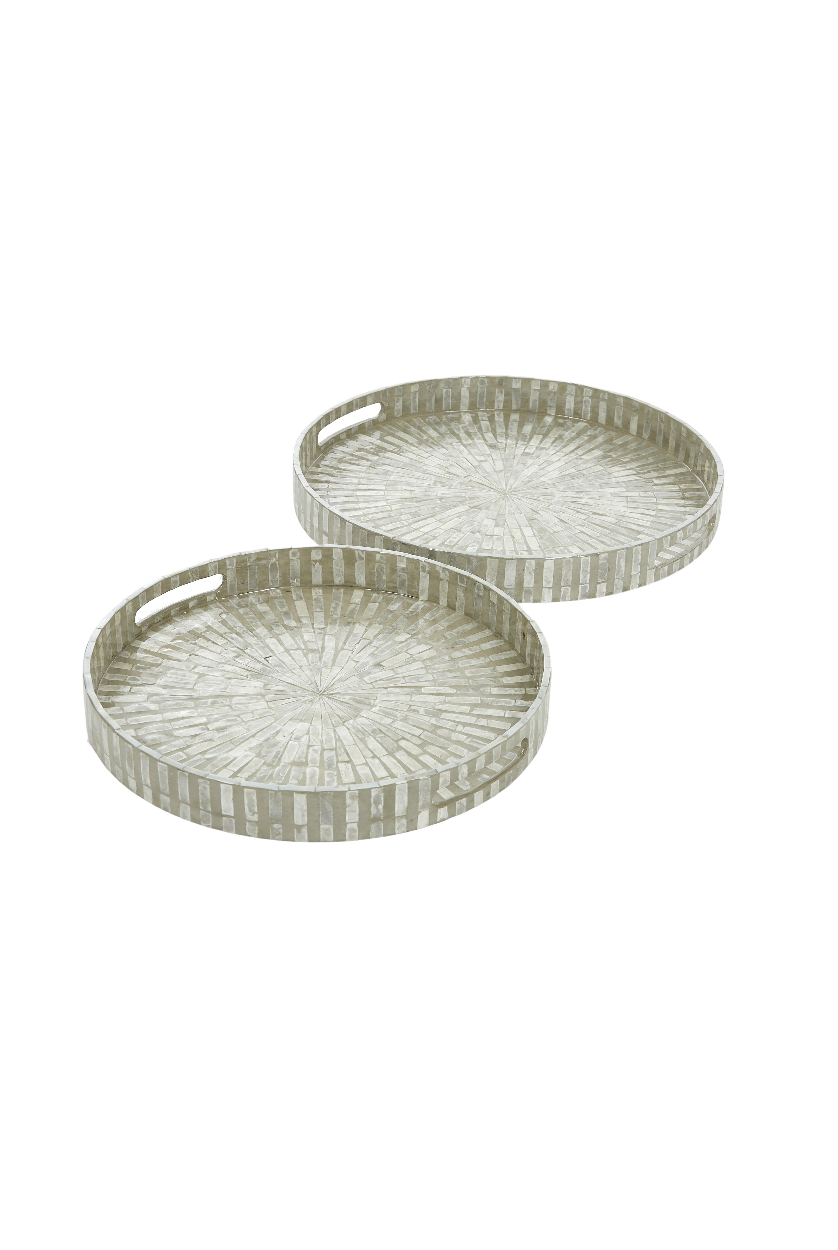 Inez Capiz Shell Inlay Round Tray - Lge - Magpie Style