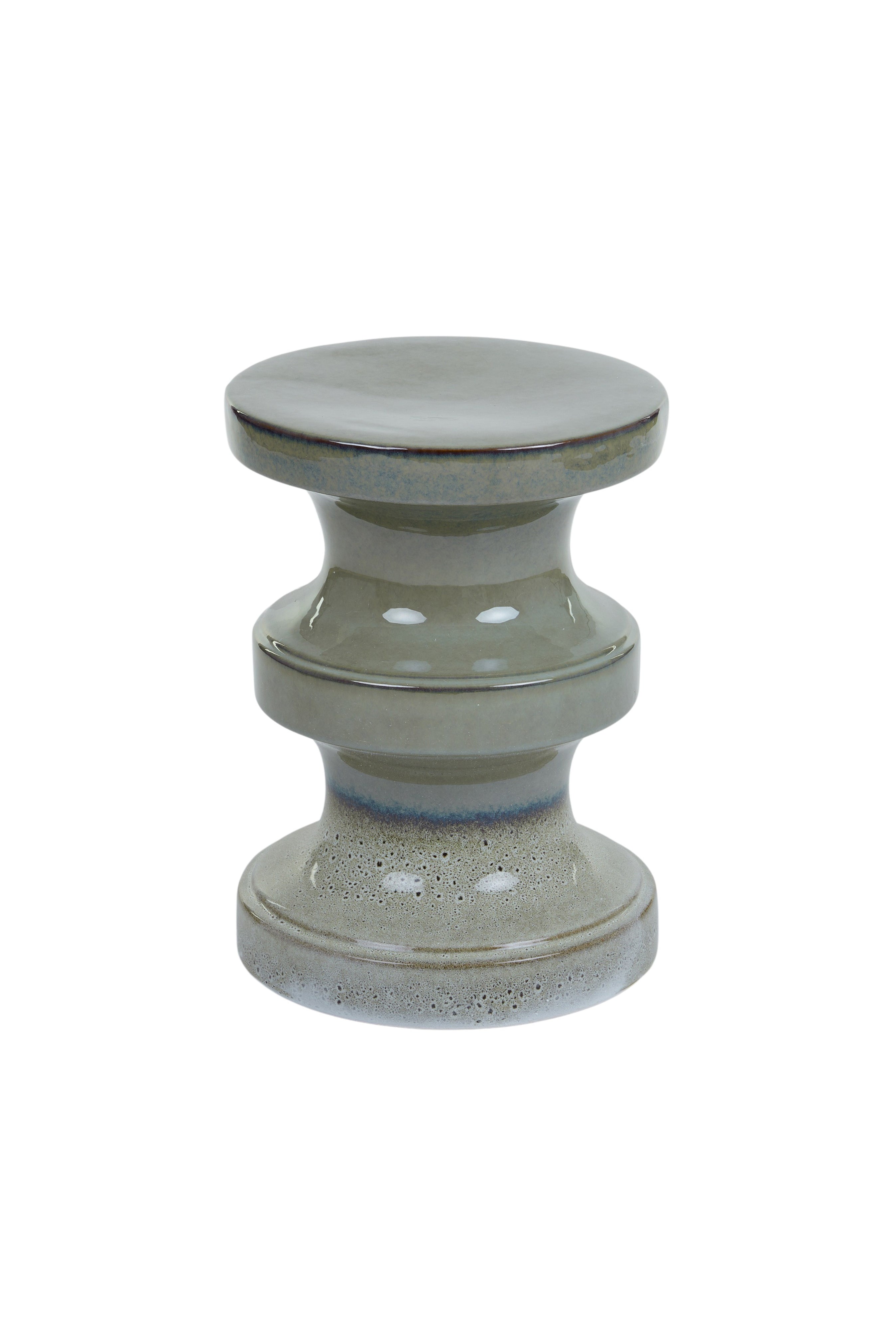 Olive Glazed Ceramic Stool - Magpie Style