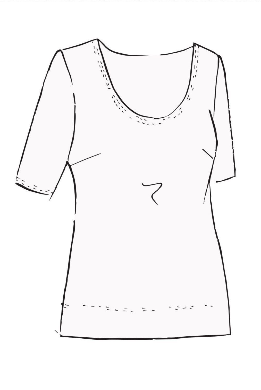 PAULA RYAN ESSENTIALS Easy Fit Half Sleeve Scoop Neck Top - MicroModal - Paula Ryan