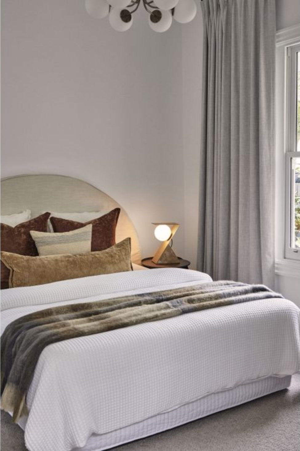 Brushed Stripe Throw - Caramel & Charcoal - Magpie Style