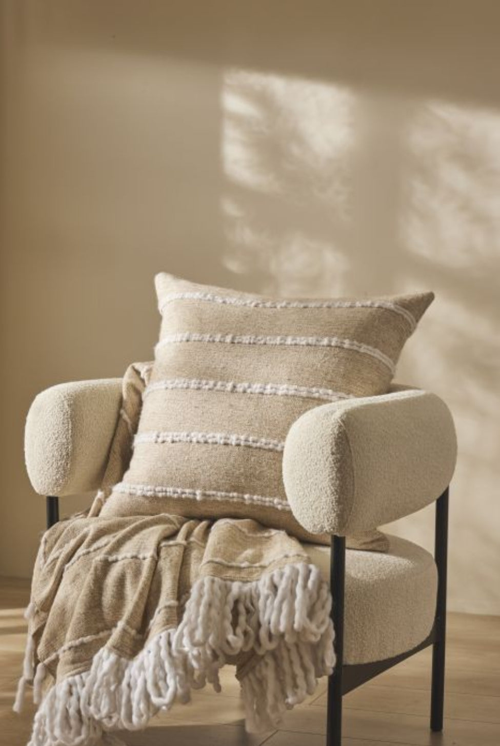 Drift Natural Stripe Cushion - Magpie Style