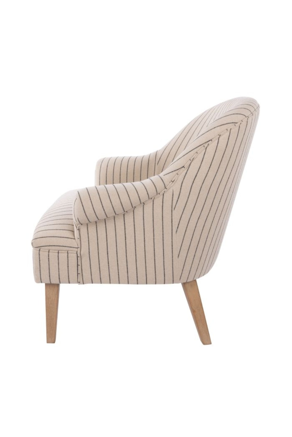 Striped Upholstered Armchair - Magpie Style