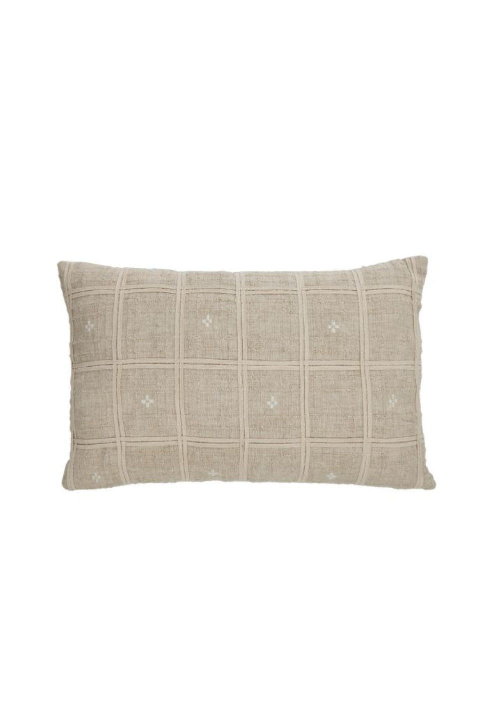 Sandstone Check Lumbar Cushion - Magpie Style