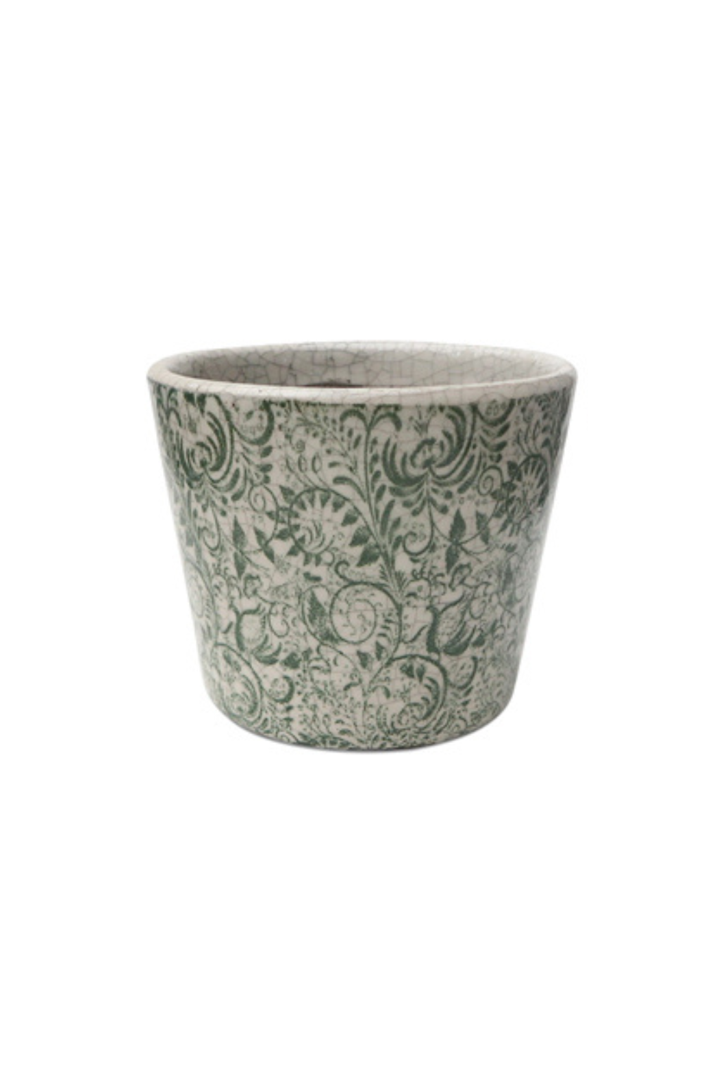 Green Filigree Pot - White/Green - Magpie Style