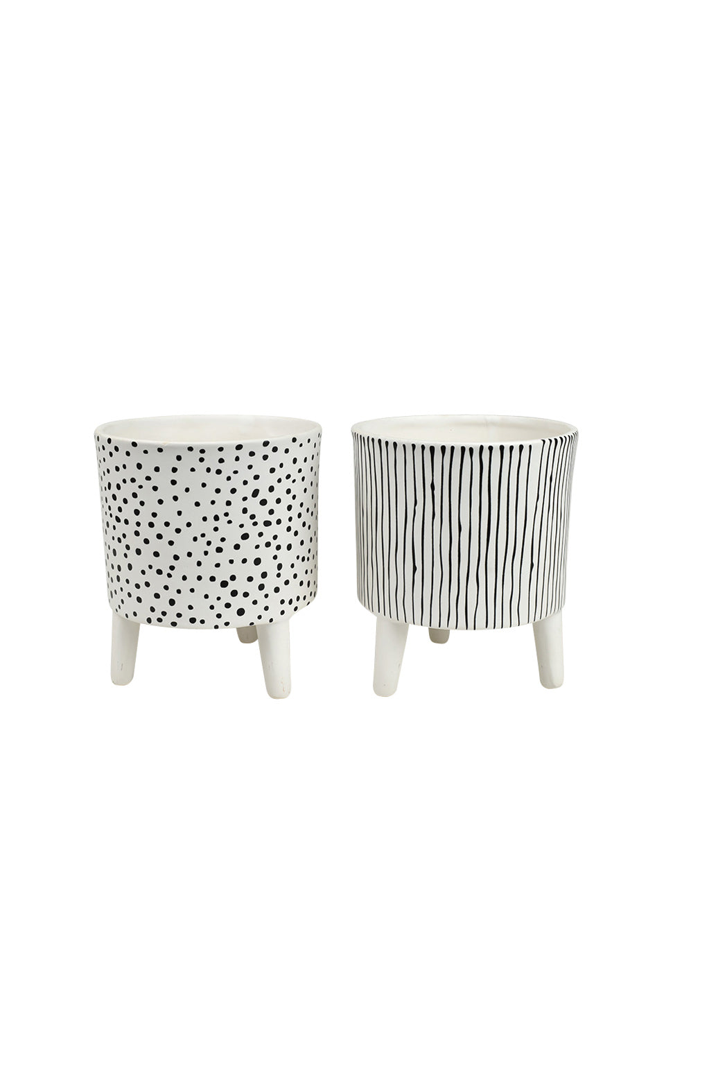 Zedda Stripe Ceramic Footed Planter - Magpie Style