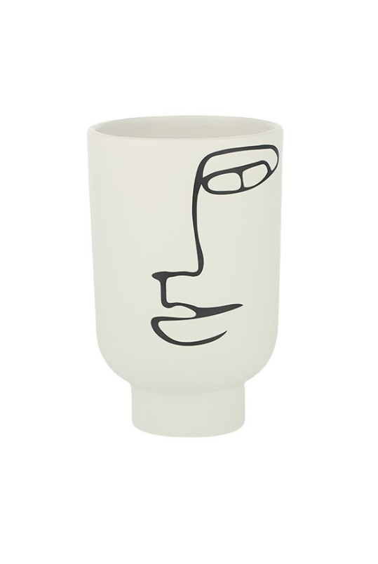 Paros Ceramic Vase - White/Black - Magpie Style
