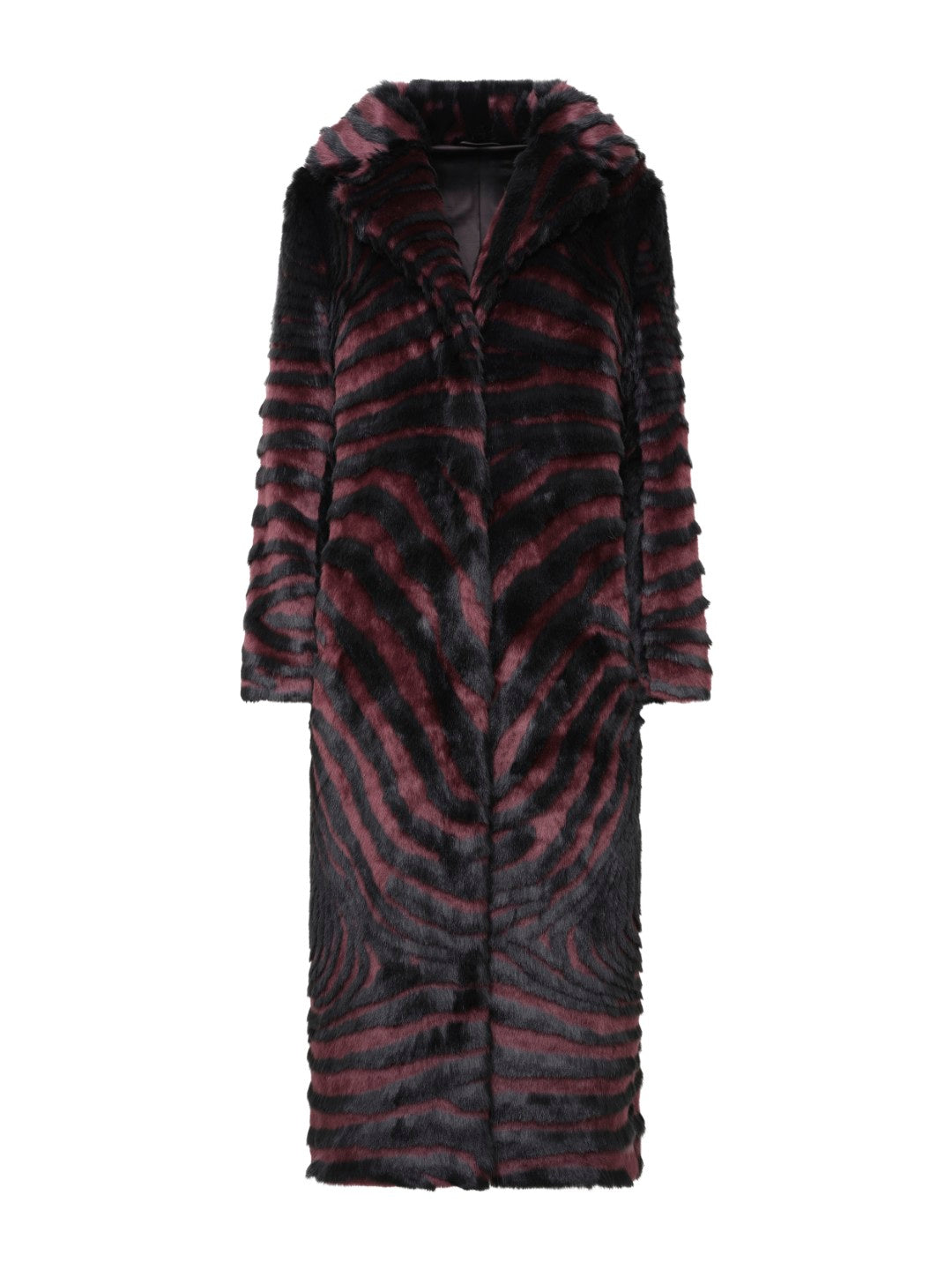 UNREAL FUR Gonzo Coat - Striped Burgundy - Magpie Style