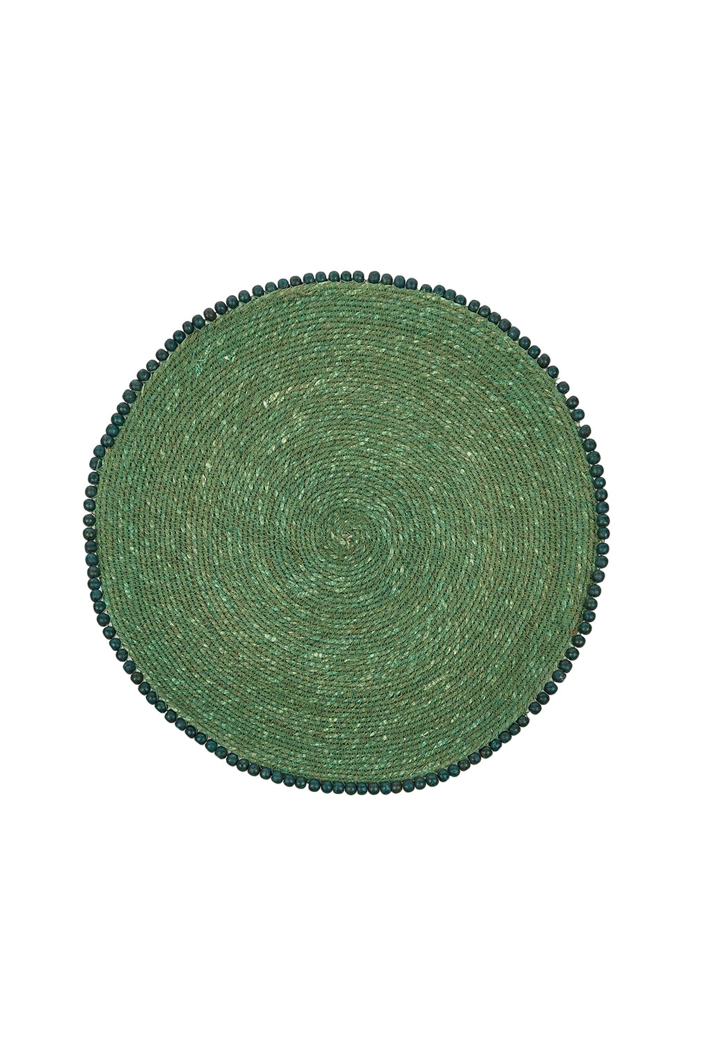 Vacay Beaded Seagrass Placemat - 38cm Green - Magpie Style