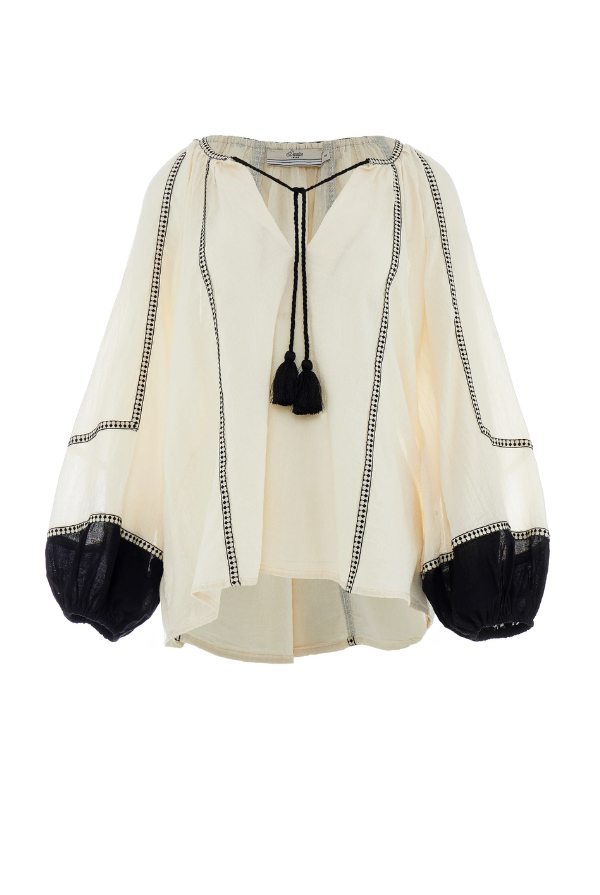 DEVOTION TWINS Epilogue Blouse - Black/Off White - Magpie Style