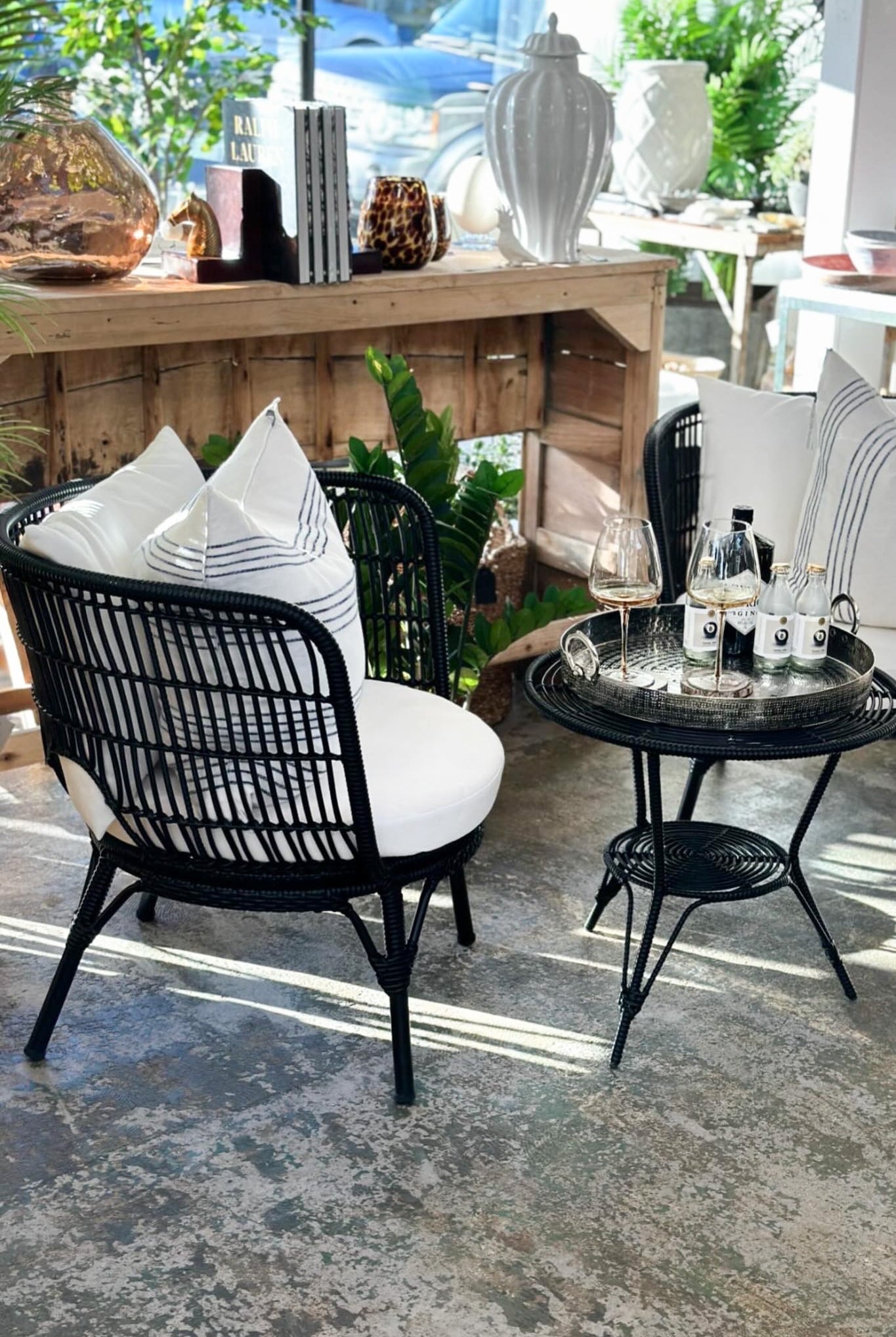 Clifton Outdoor 3 Piece Setting - Black - Magpie Style