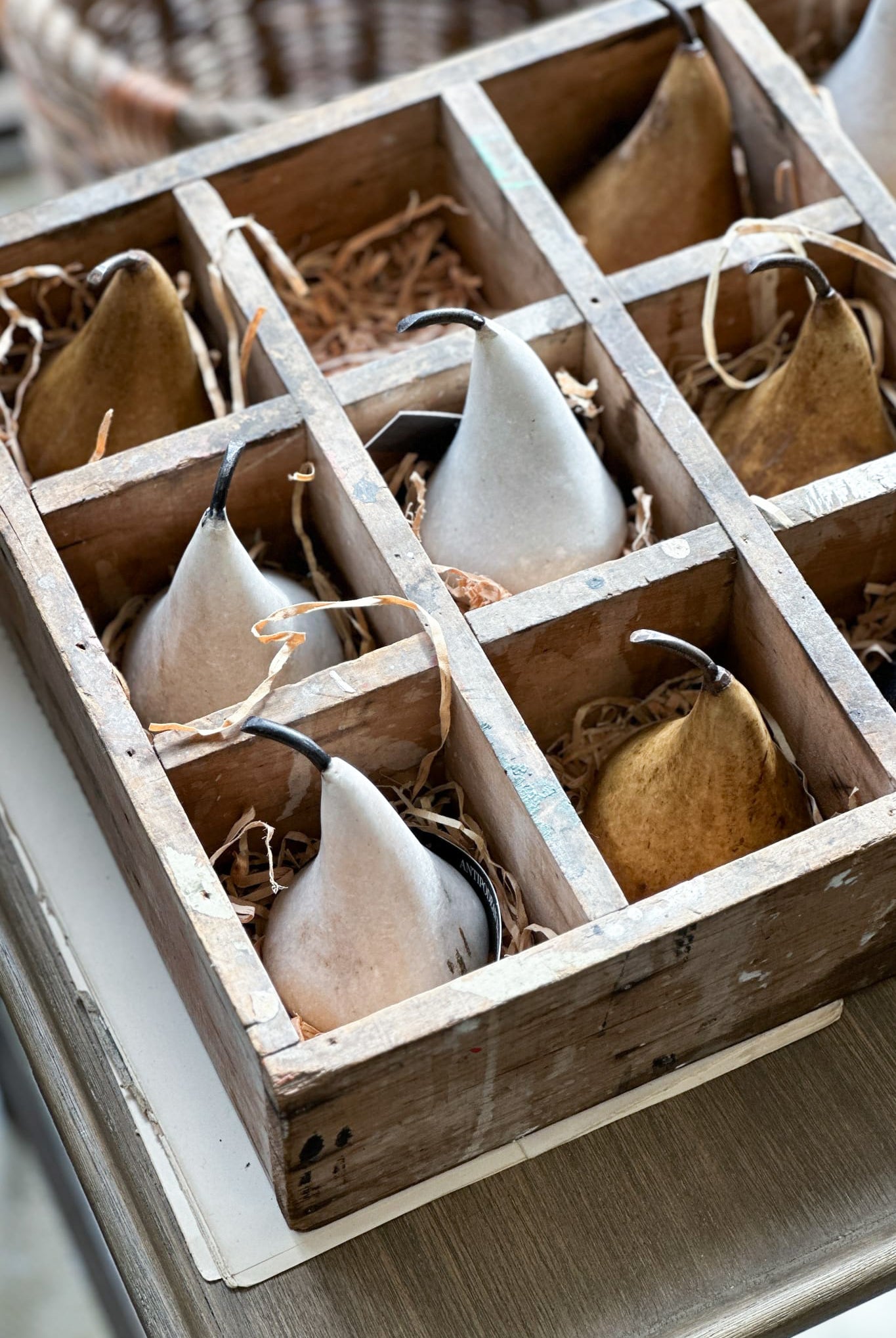 Small Hand Carved Marble Pear - Natural - Magpie Style