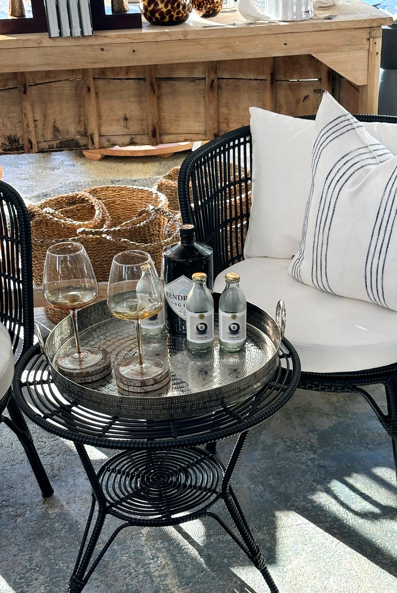 Clifton Outdoor 3 Piece Setting - Black - Magpie Style