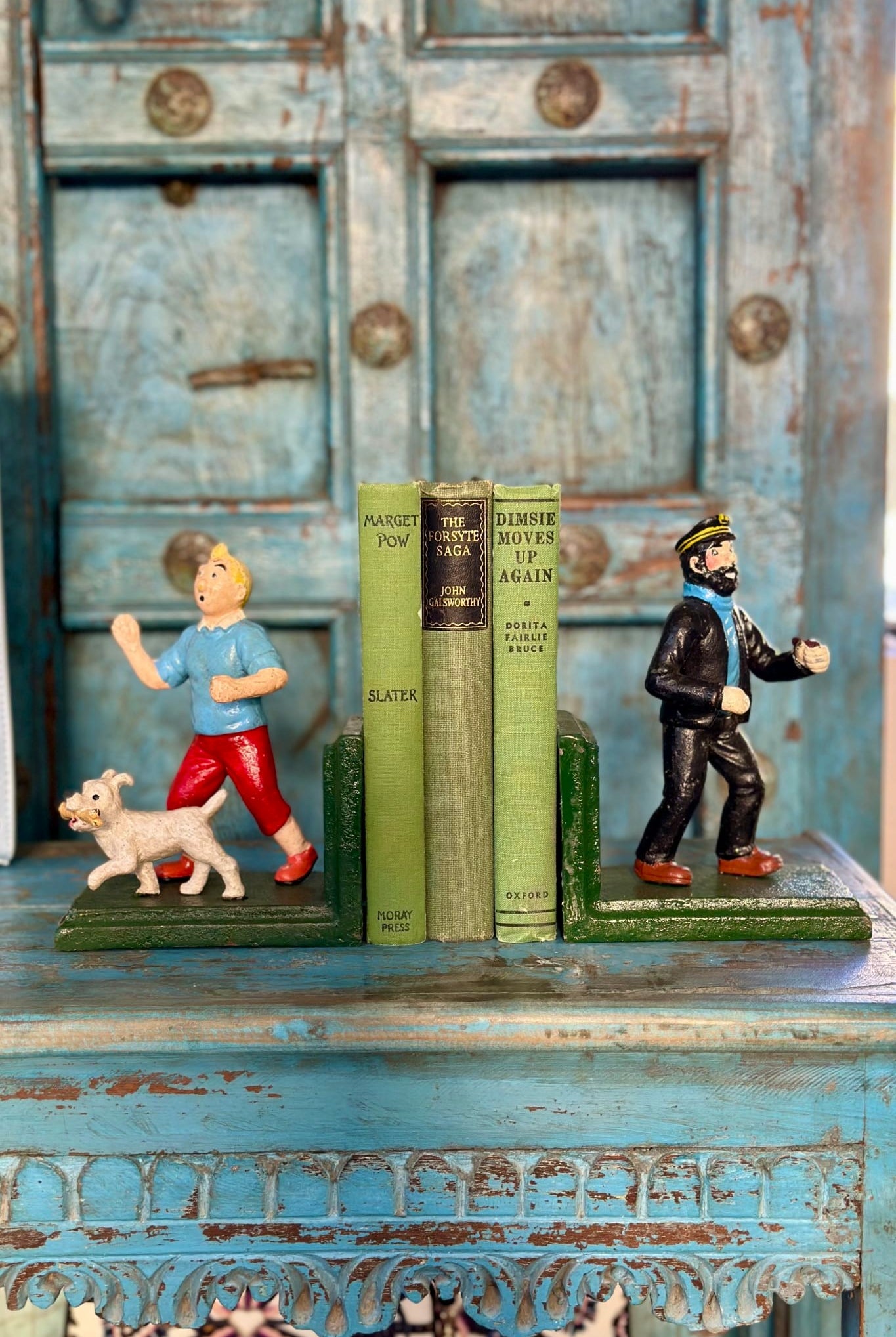 Tin Tin and Haddock Bookends - Magpie Style