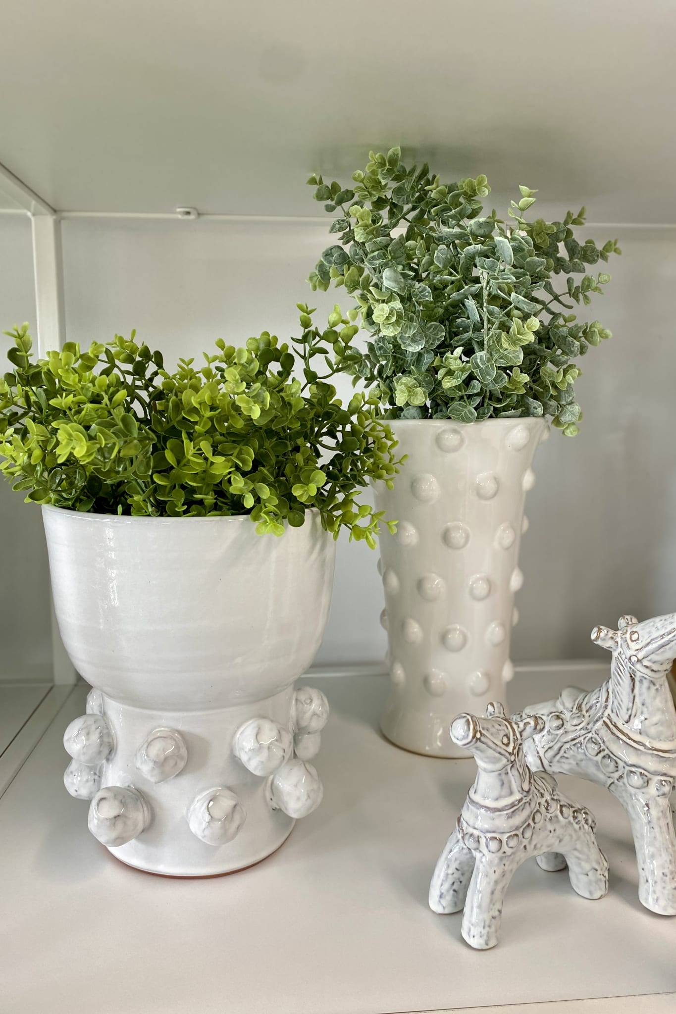 Terracotta Ball Planter 26cm White - Magpie Style