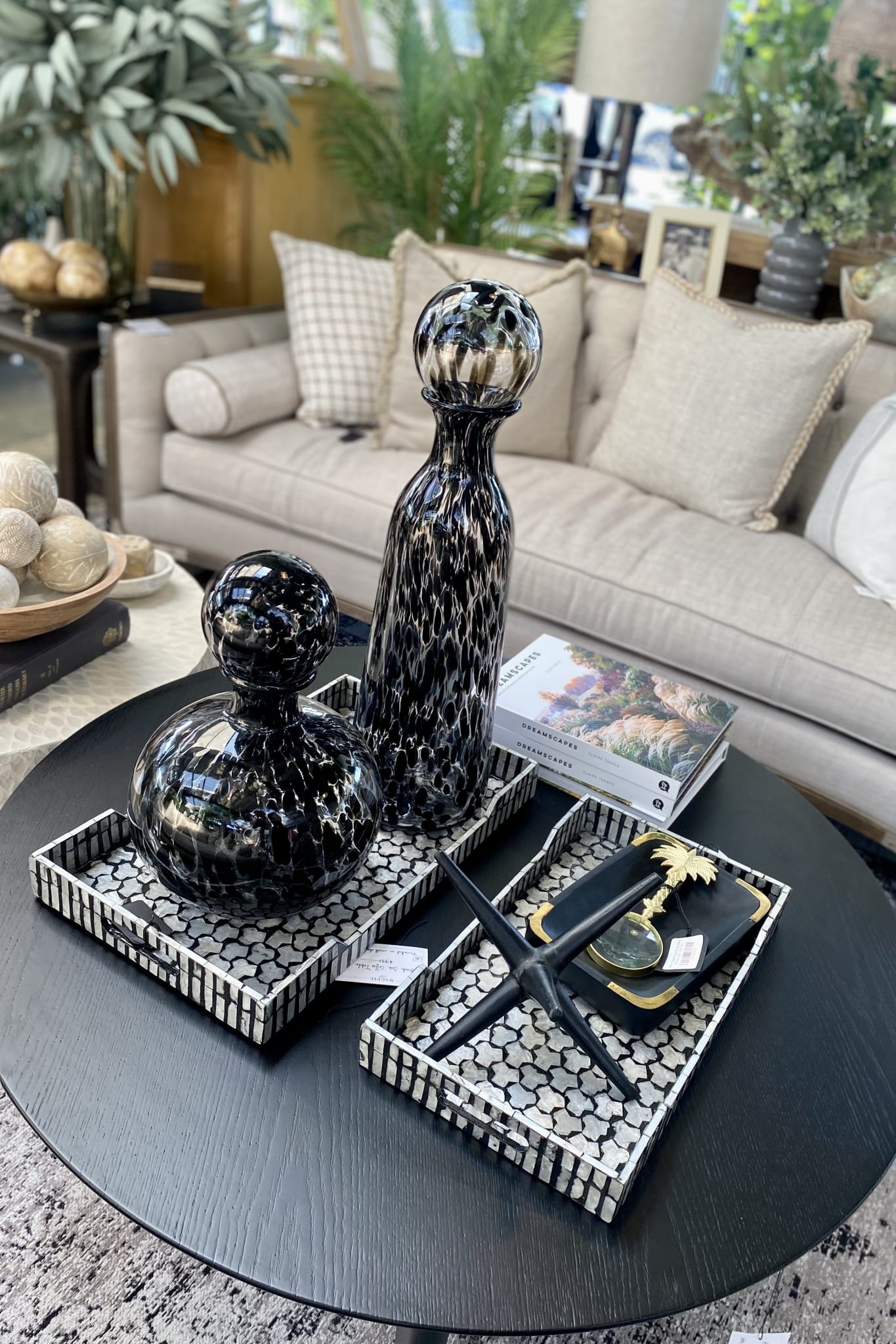 Glass Decanter 37cm Black - Paula Ryan