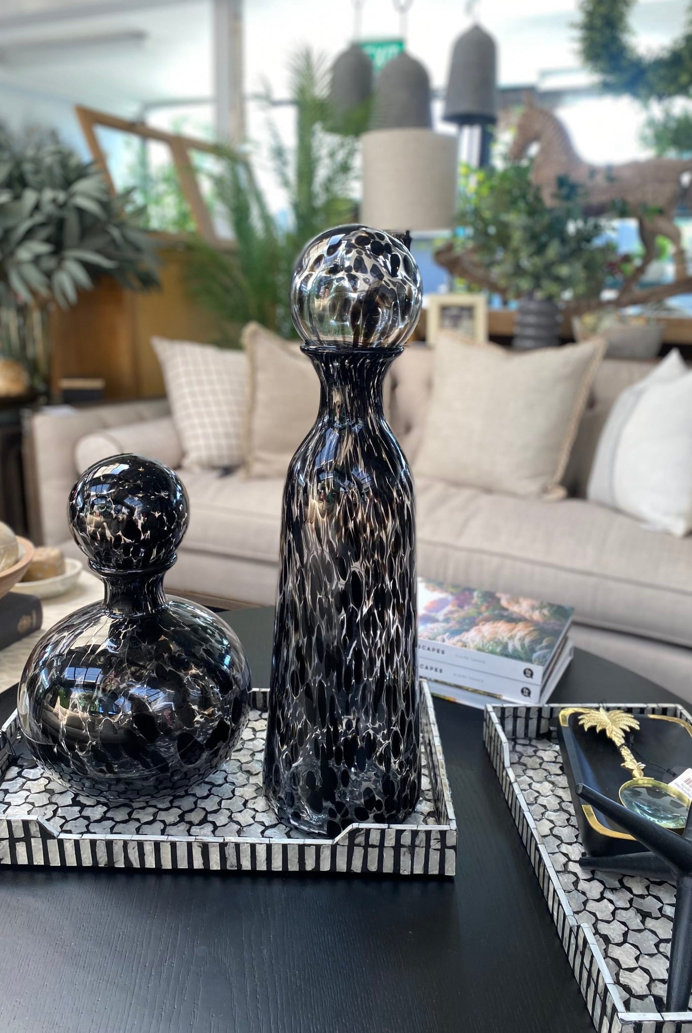 Glass Decanter 59cm Black - Paula Ryan