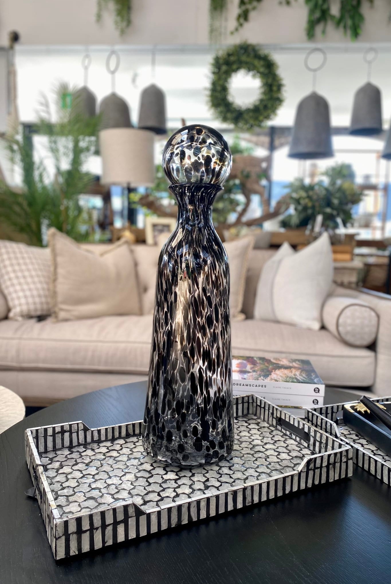 Glass Decanter 59cm Black - Paula Ryan