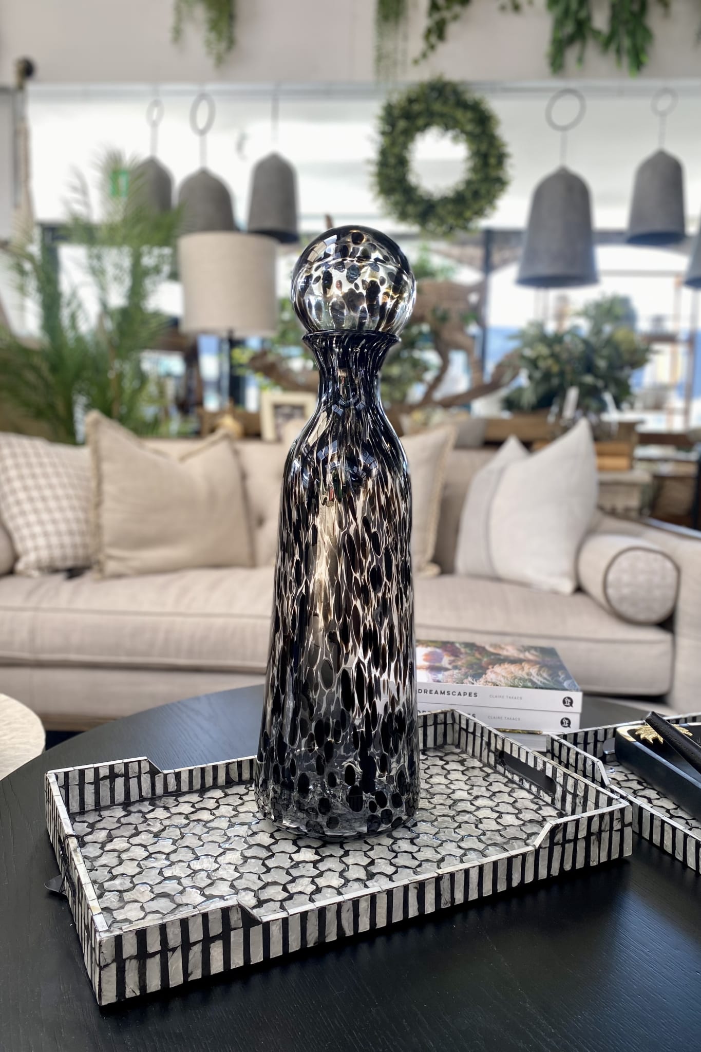 Glass Decanter 59cm Black - Paula Ryan