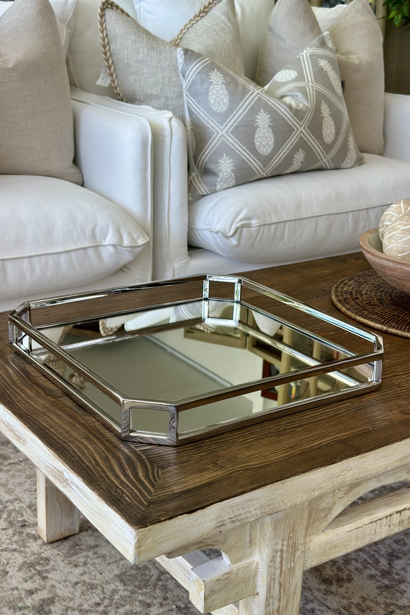 Square Mirror Tray (40cm) - Magpie Style