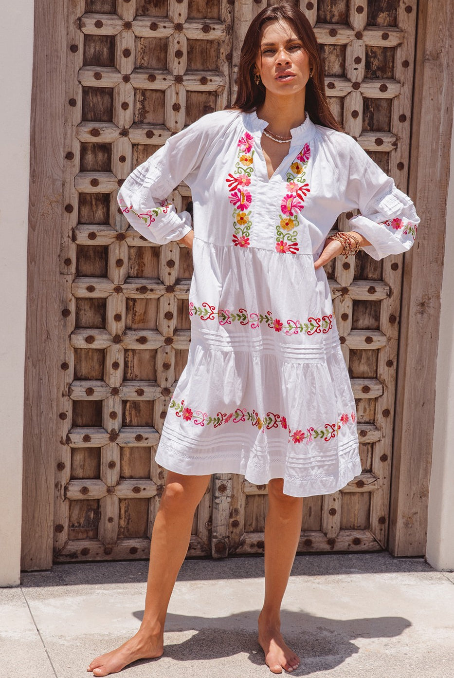 I AM PYLGRYM Clover Dress - White & Pink - Magpie Style