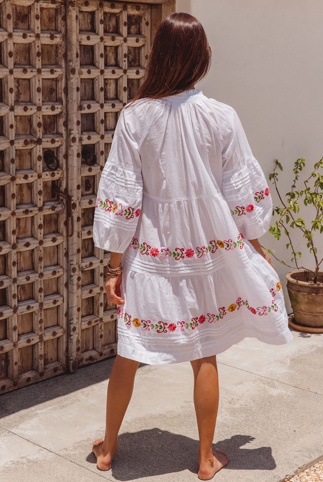 I AM PYLGRYM Clover Dress - White & Pink - Magpie Style