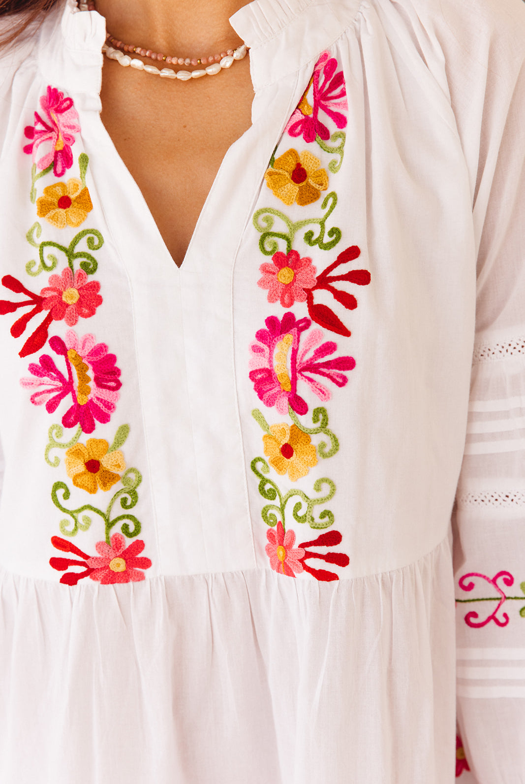 I AM PYLGRYM Clover Dress - White & Pink - Magpie Style