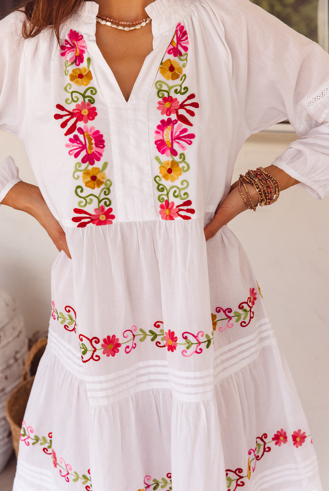 I AM PYLGRYM Clover Dress - White & Pink - Magpie Style