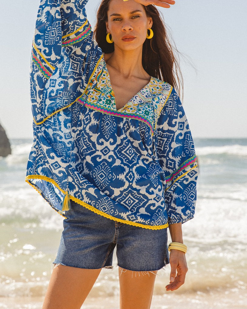I AM PYLGRYM Byron Top - Amalfi Print - Magpie Style