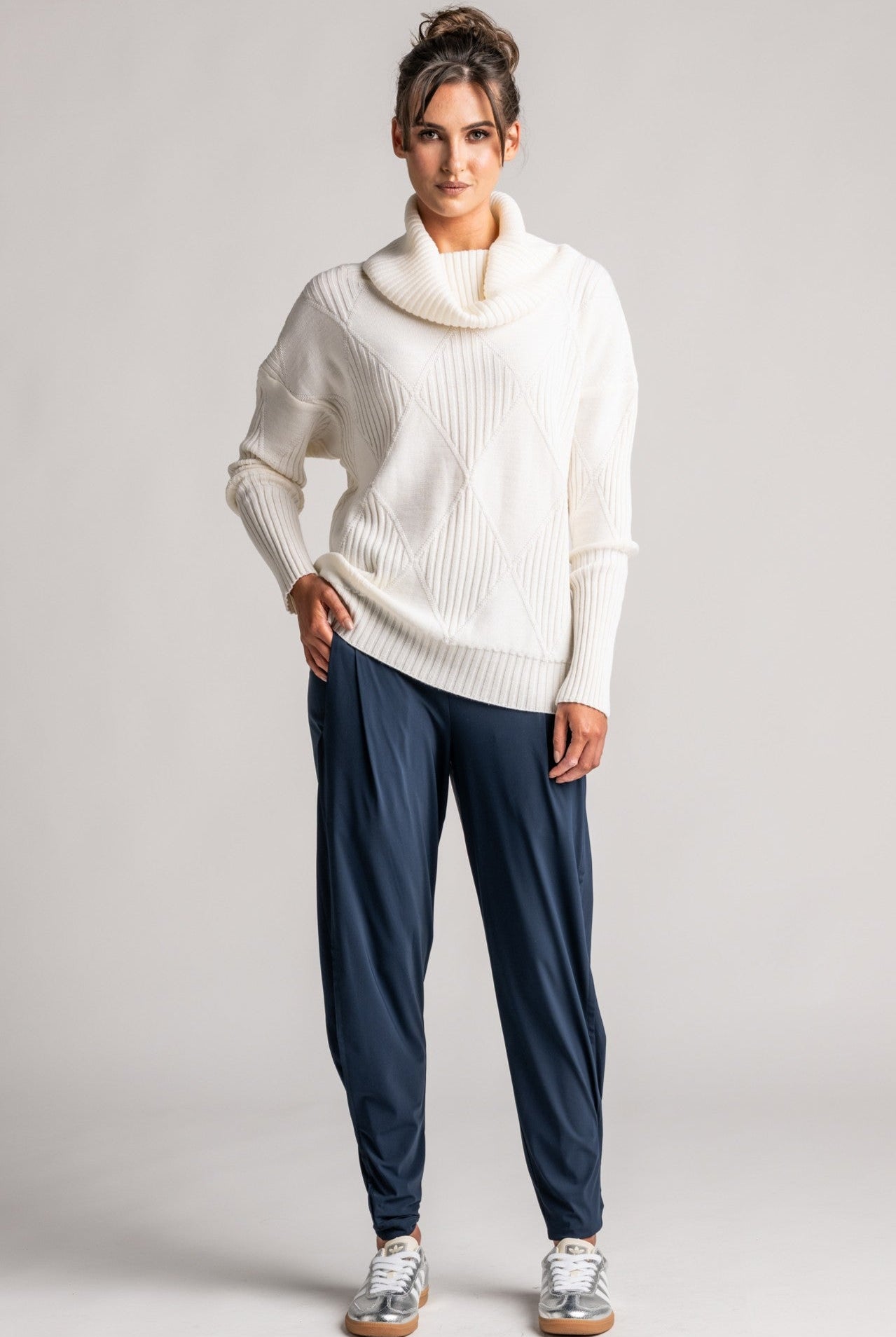 PAULA RYAN Diamond Rib Sweater - Merino Off White - Paula Ryan