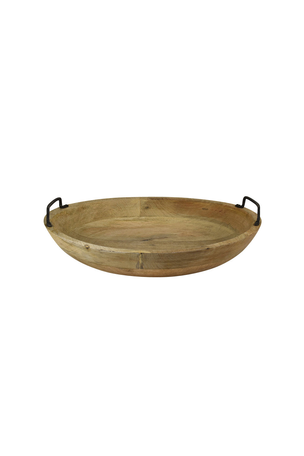 Provencal Wooden Bowl w Iron Handles - Magpie Style